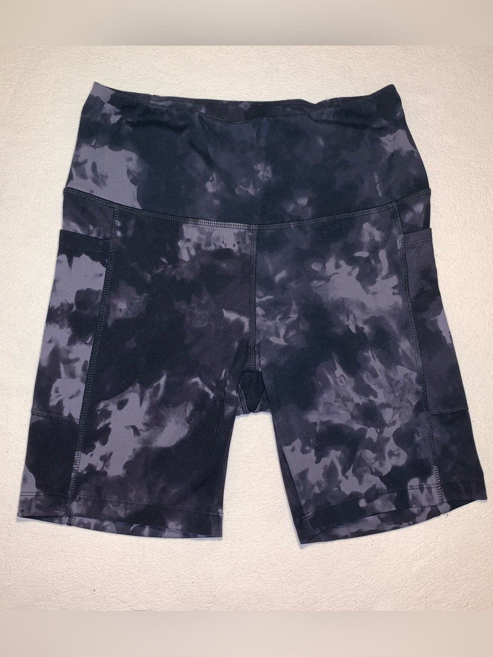 Danskin High Rise Bike Shorts Black Gray Sz S Workout Yoga Volleyball Yoga Dance